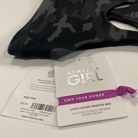 Athleta Girl Speed Racer Printed Bra NWT - Picture 4 of 5